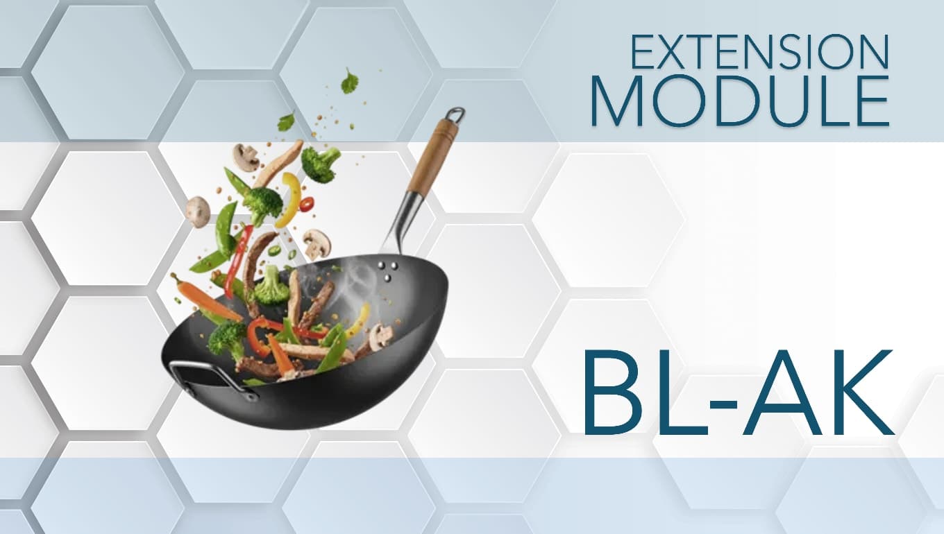 Asian cuisine cooking station with wok