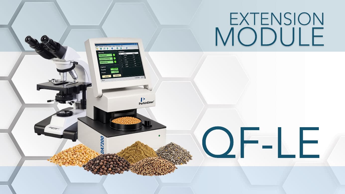 Extension module QF-LE — food quality control laboratory: analysers, microscopes, incubator, laboratory furniture and glassware