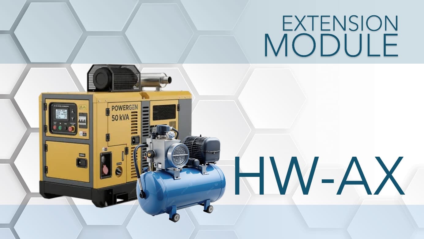 Industrial electrical generator and air compressor in a vocational training workshop