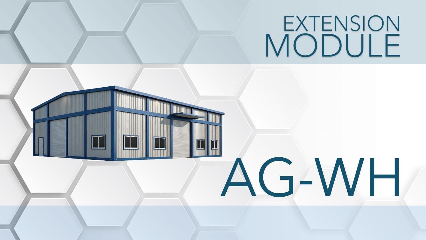 Extension module AG-WH — prefabricated modular steel halls and warehouses