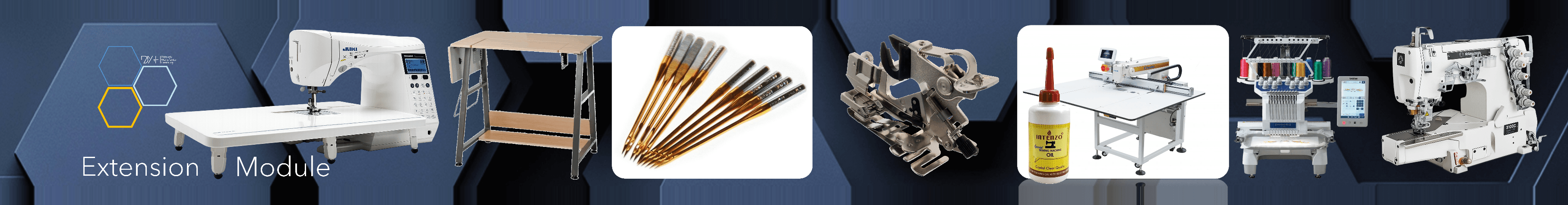 Tailoring department extension equipment including sewing, cutting and pressing machines