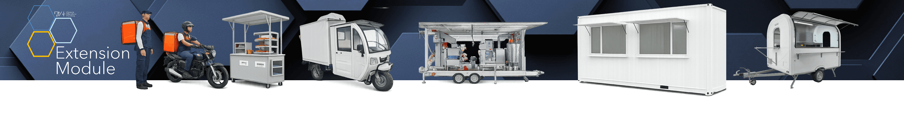 Mobile food sales vehicles, container kiosk and cargo tricycle