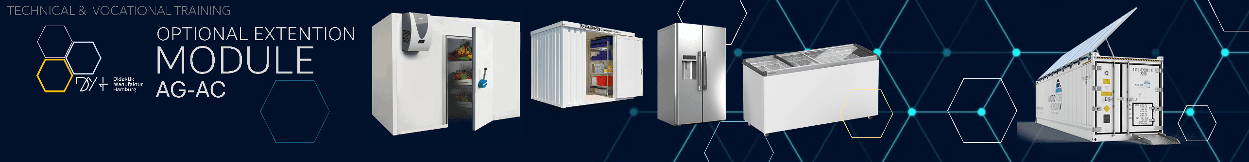 Refrigeration and cooling systems used in an agricultural training department