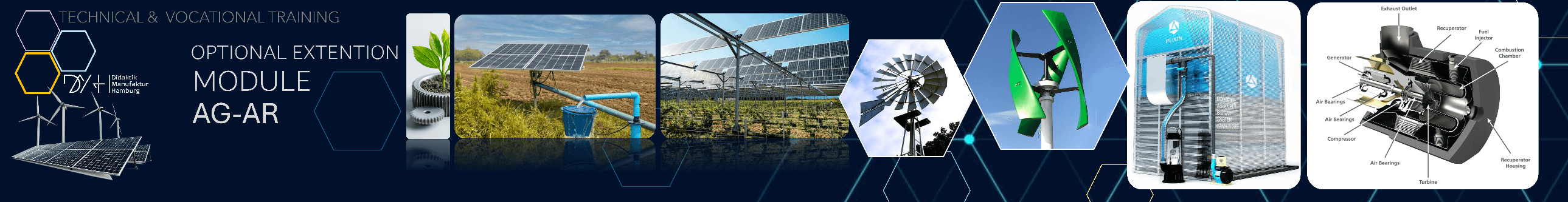 Solar panels and a biogas system supplying power on an agricultural farm