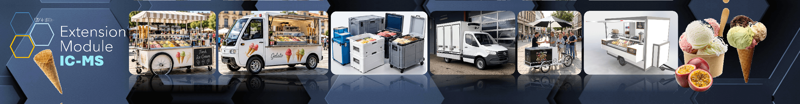 Extension module IC-MS — mobile ice cream sales carts, refrigerated delivery vehicles and transport equipment