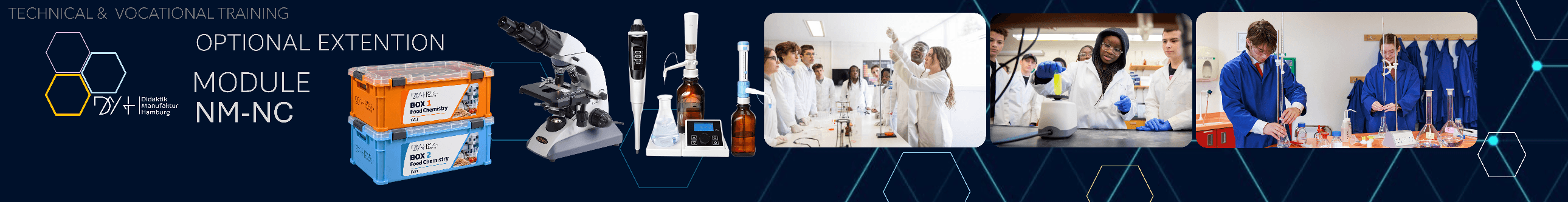 Food chemistry laboratory unit for a vocational food processing department