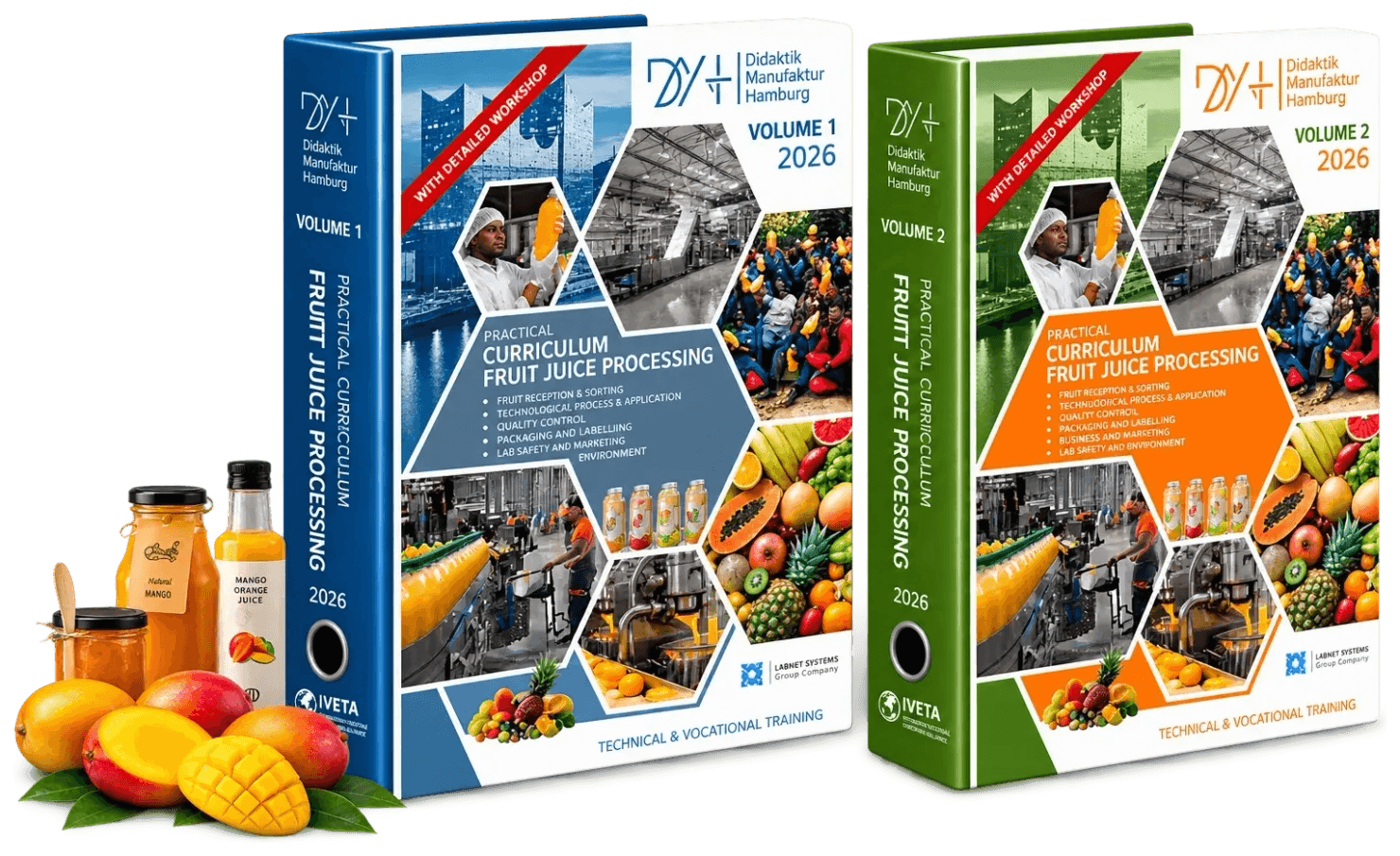 Technisches DMH-Curriculum Fruchtsaftherstellung – Band 1 und Band 2, mit professioneller Werkstattausstattung