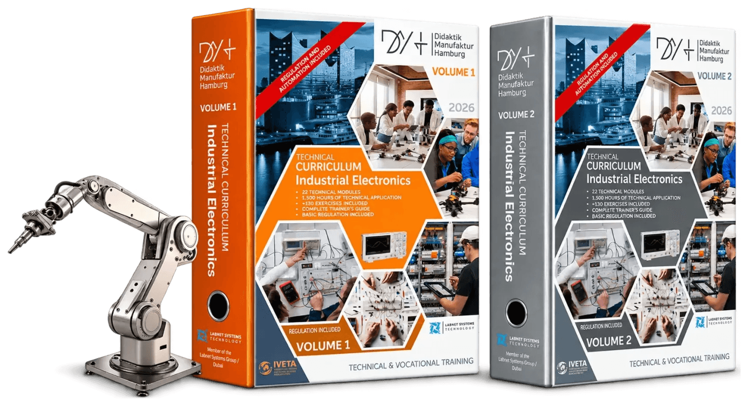 DMH Technisches Curriculum für Industrieelektronik – Band 1 und Band 2, mit professioneller Werkstattausstattung