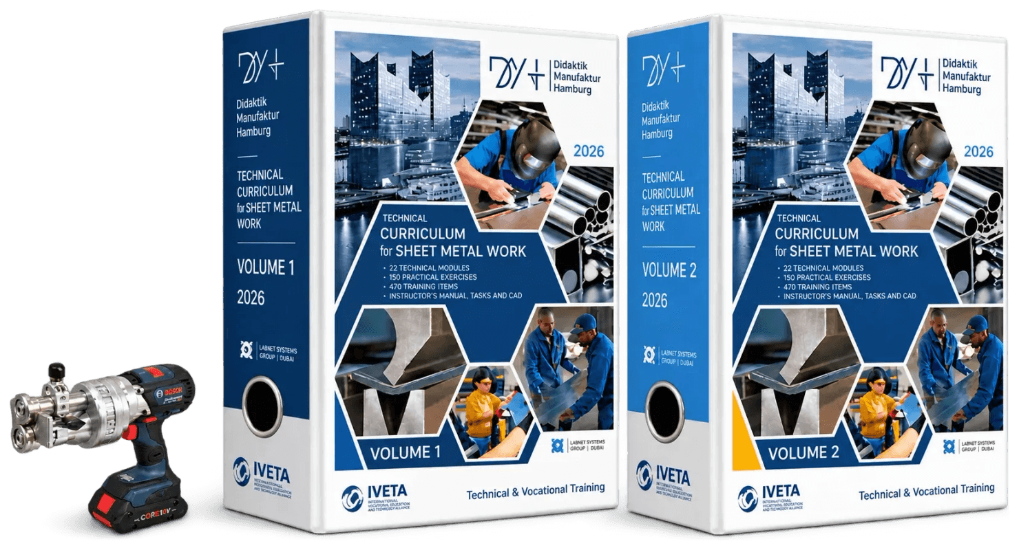 Currículo técnico DMH de Trabalho em Chapa — Volume 1 e Volume 2, com equipamento profissional de oficina