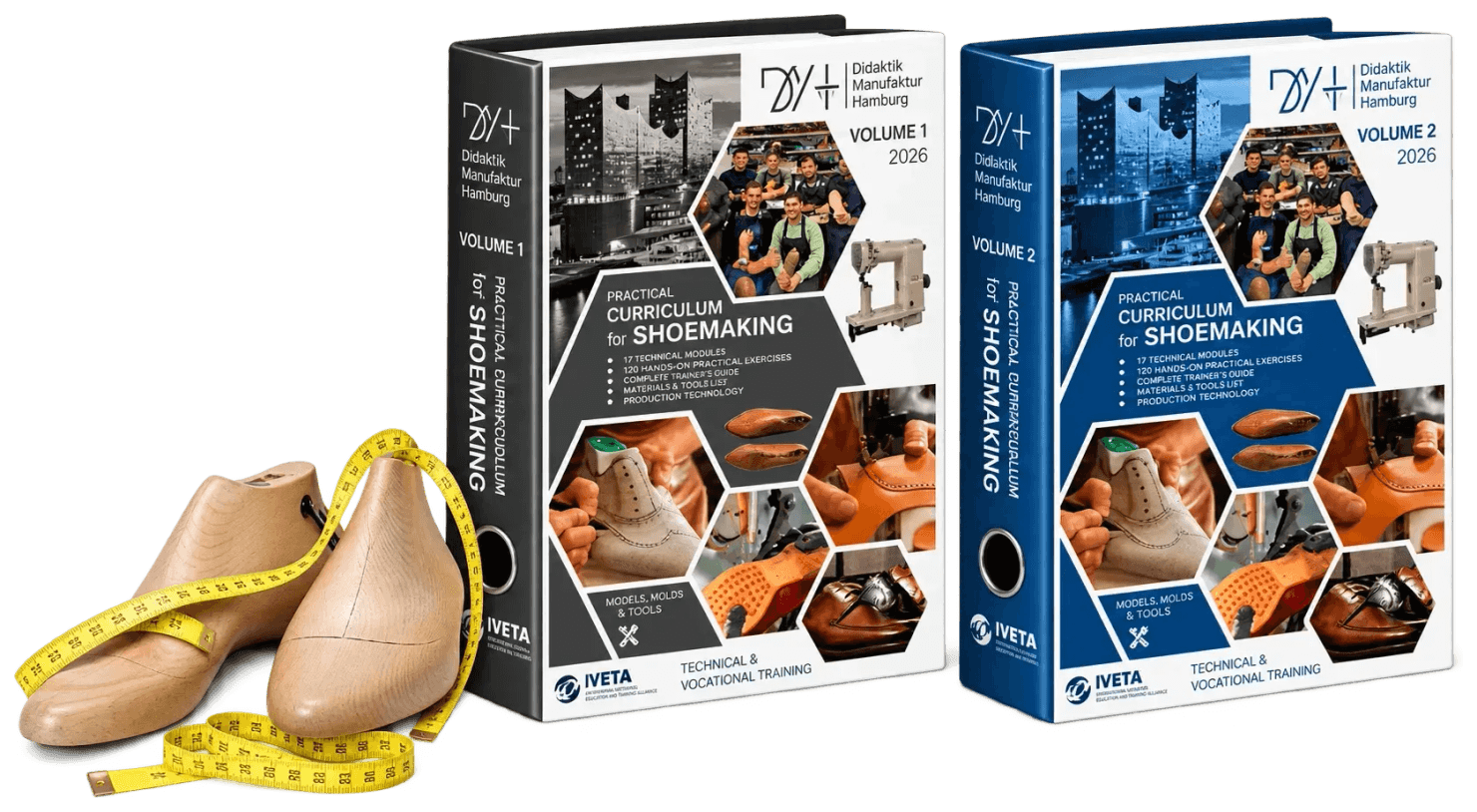 DMH Technisches Curriculum Schuhmacherei – Band 1 und Band 2, mit professioneller Werkstattausstattung