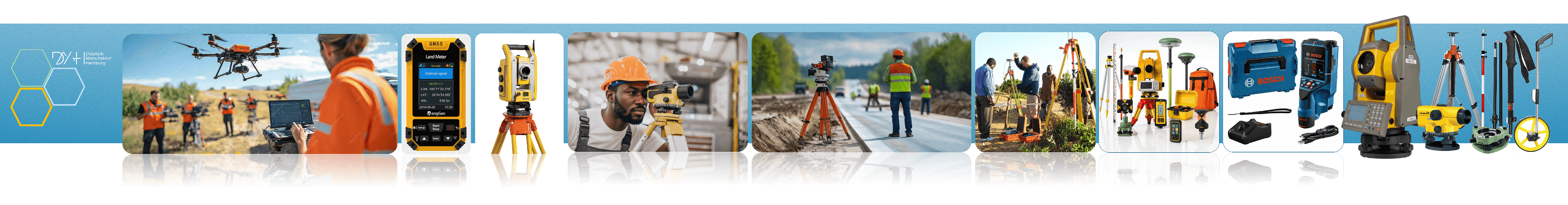 Examples of surveying vocational training equipment and practice