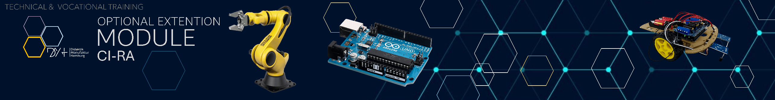 Robotics and automation training unit with robot kits and electronics workstations